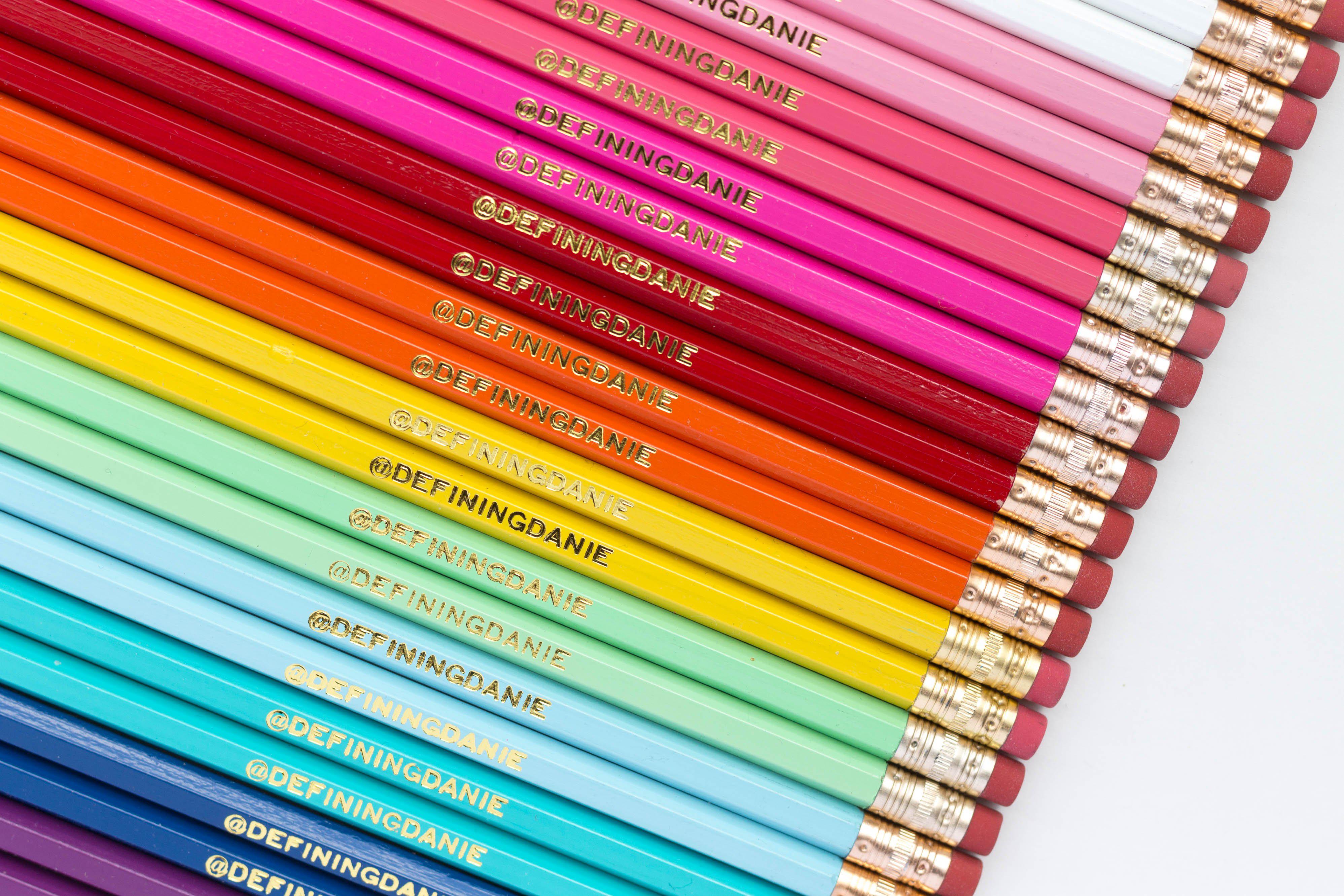 Six Personalized Rainbow Pencils